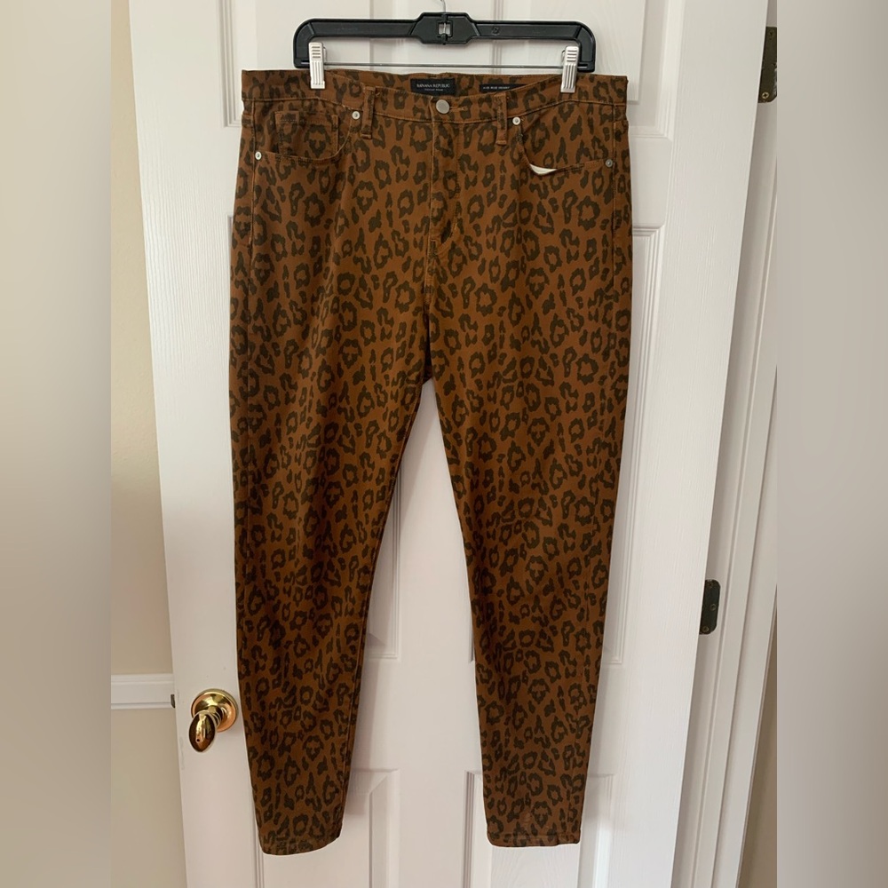 Banana Republic Jeans: Animal Print, 5-Pockets Style, Mid-rise, Skinny, Zip 32 L